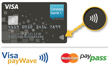 kreditkarte mit nfc-funktion zum kontaktlosen bezahlen